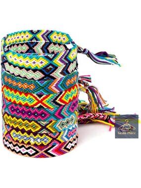 8-Pack Woven Friendship Bracelets Adjustable Braided Unisex Handmade